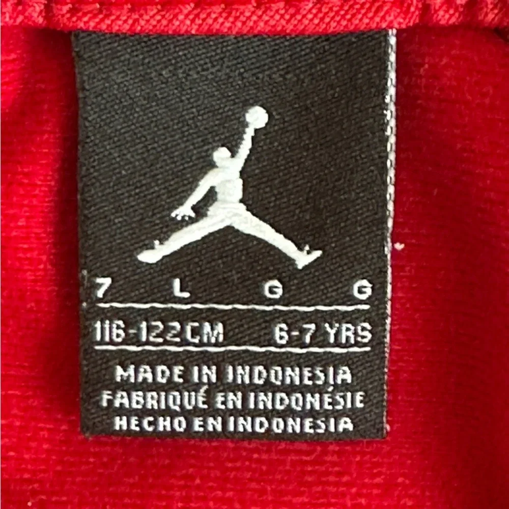 Jordan Boys Jumpman Logo Colorblock Track Jacket Red Black Sporty Size 7